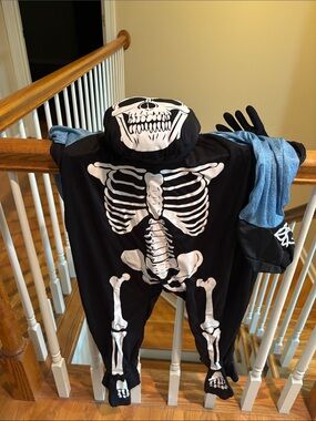 Skeleton piggy back kids costume